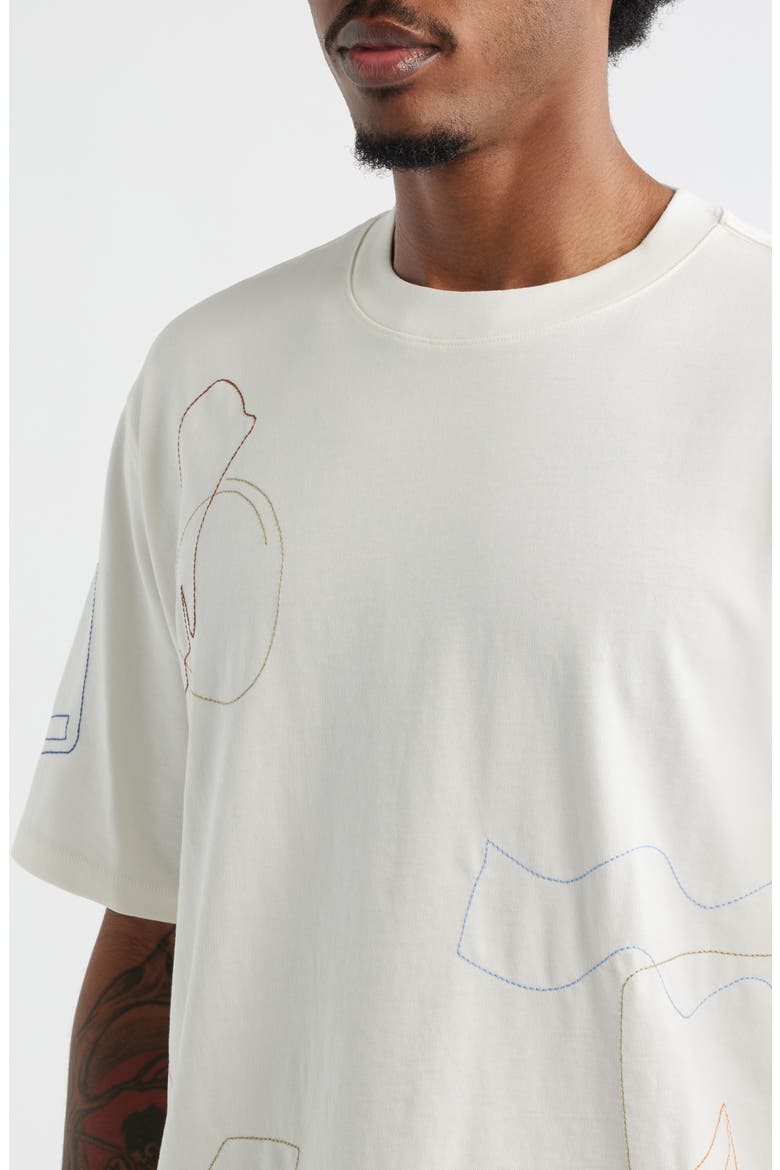 Milton Shapes Scribble Embroidery T-Shirt, Alternate, color, ECRU