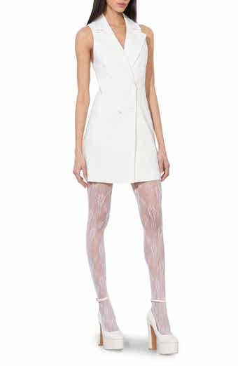 Alice + Olivia Meritt Sleeveless Double Breasted Linen Blend Blazer Minidress