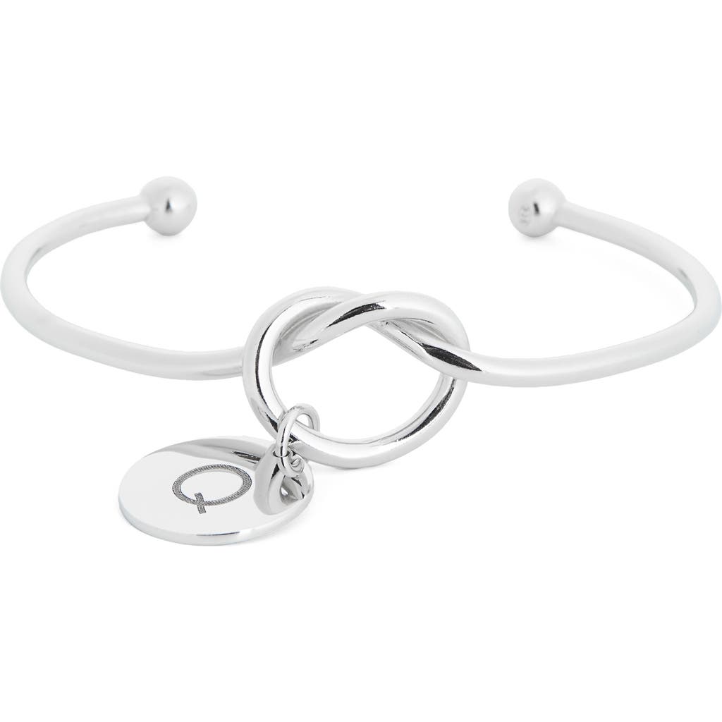 Meshmerise Love Knot Initial Bracelet In Metallic