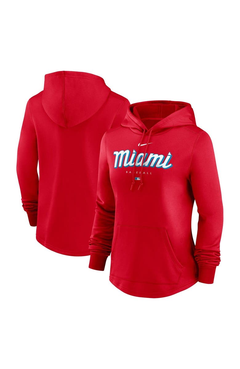 Nike Women's Nike  Red Miami Marlins City Connect Pregame Performance Pullover Hoodie, Main, color, Red