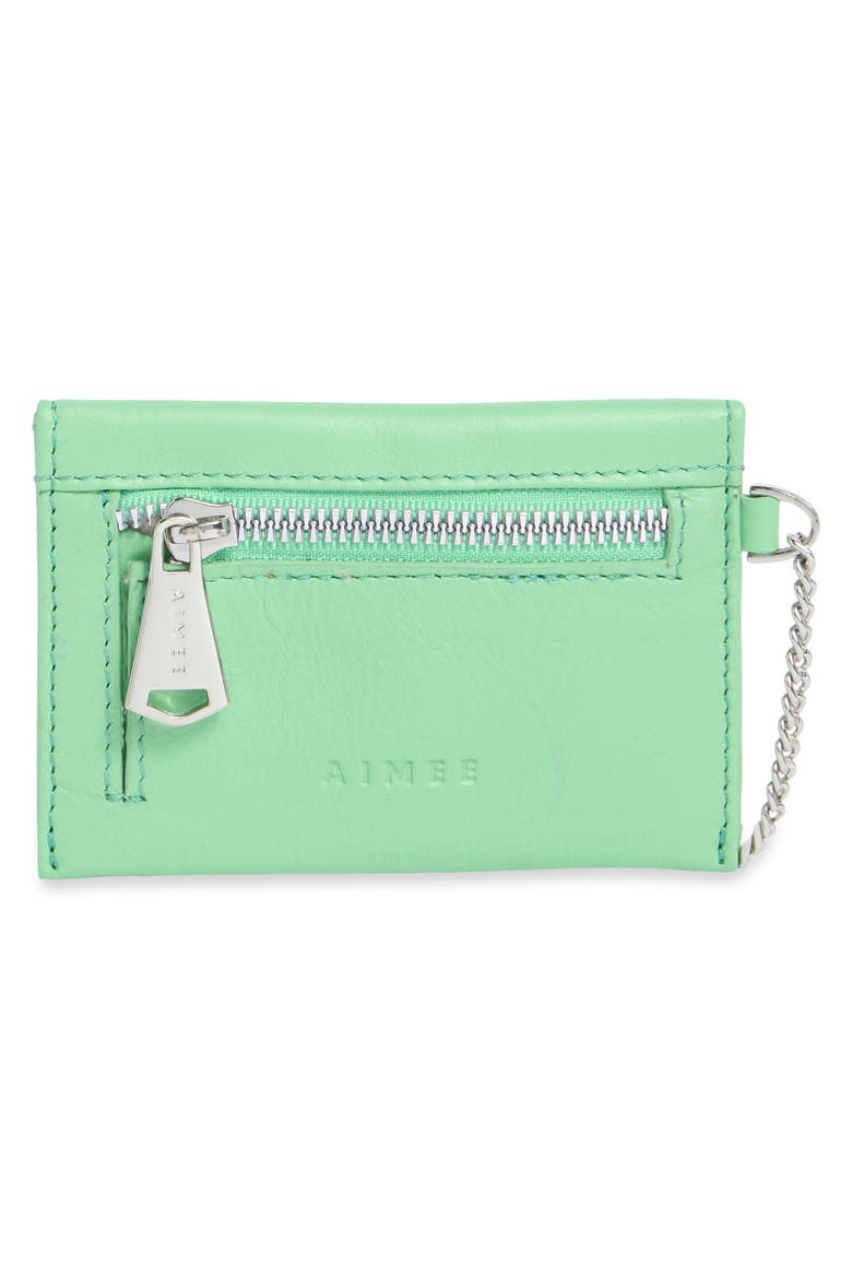 Ashley Leather Pouch, Alternate, color, ALOE GREEN
