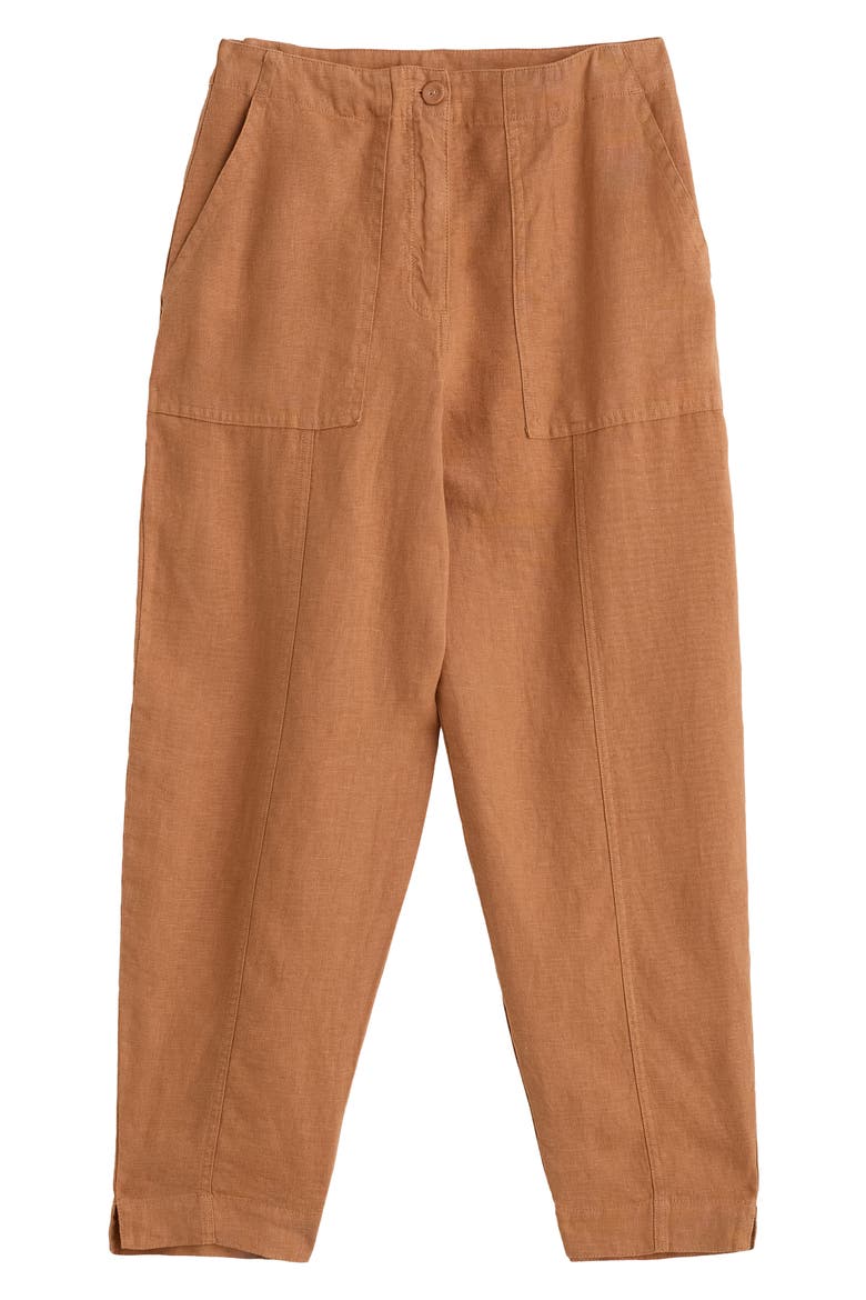 Saltings Cropped Linen Pants, Alternate, color, BASKET