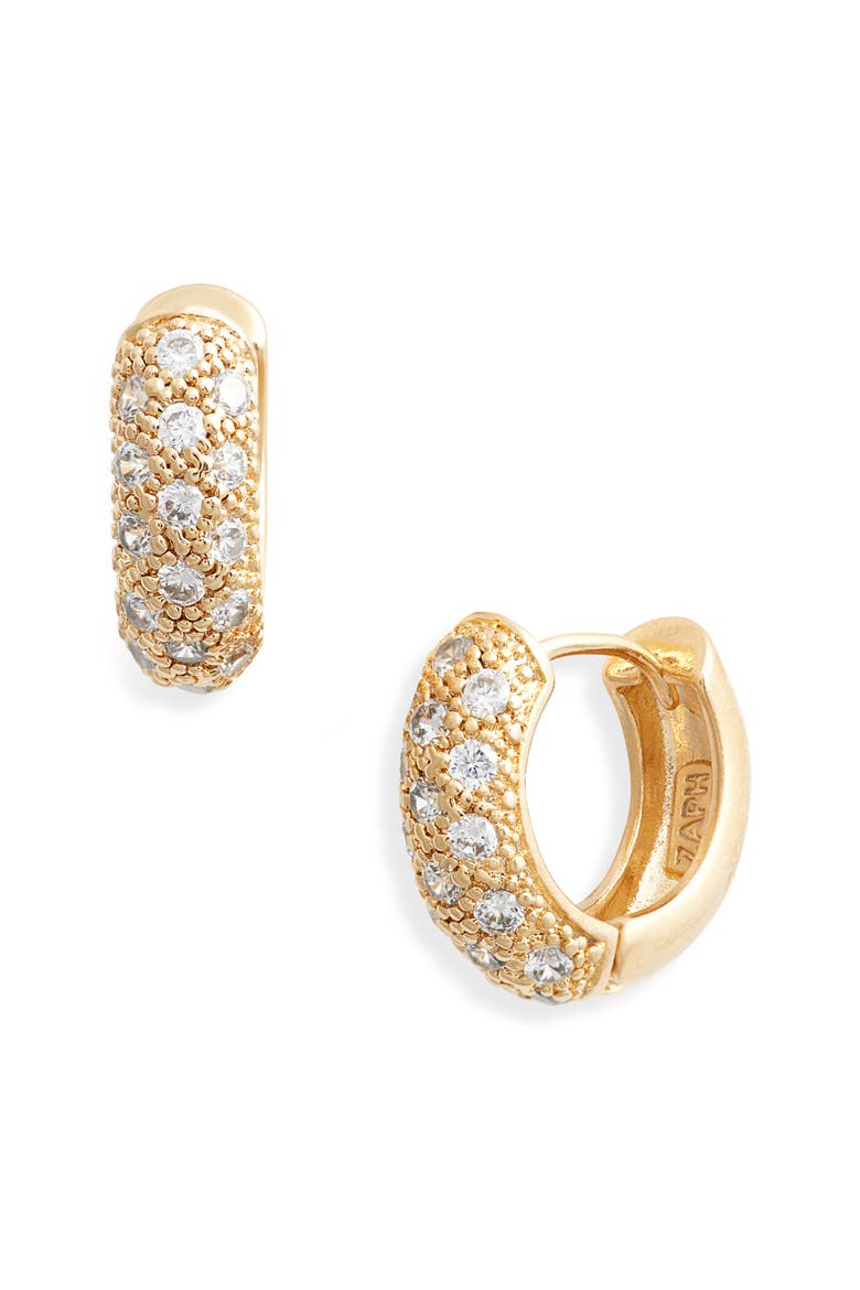 Honey Glow Huggie Hoop Earrings, Main, color, GOLD