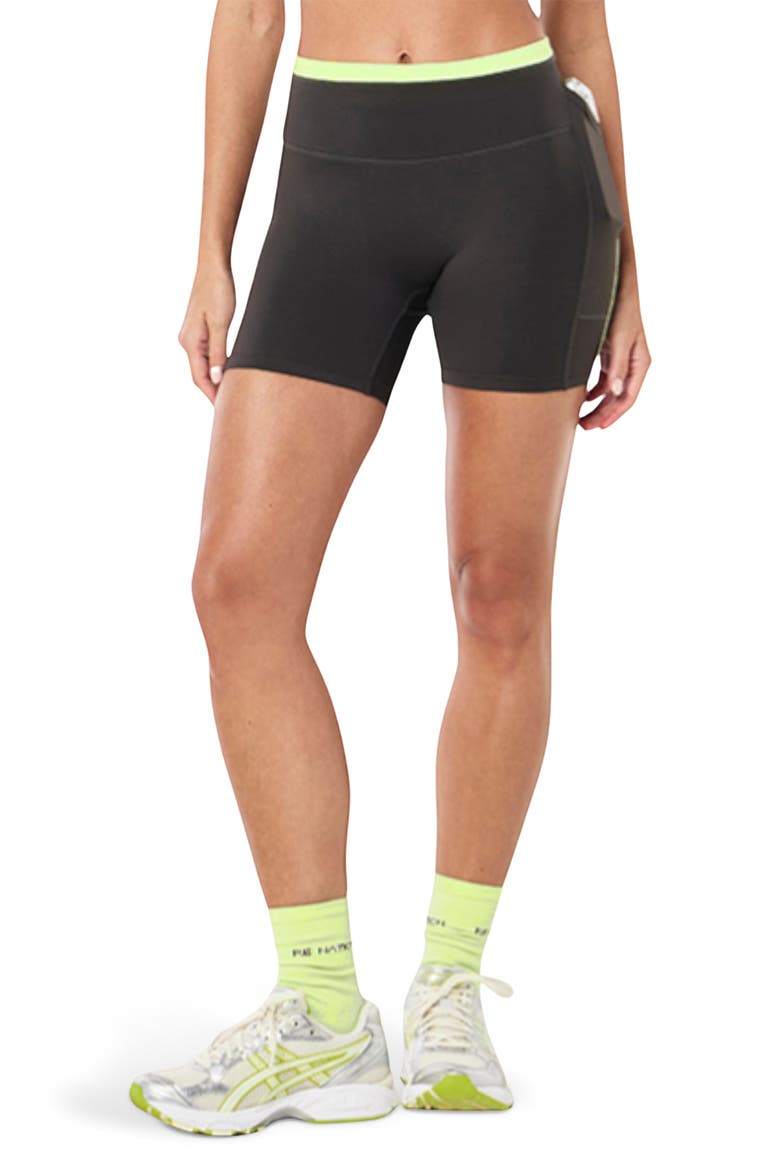 Rapid Bike Shorts, Main, color, CAVIAR/ WASHED LIME