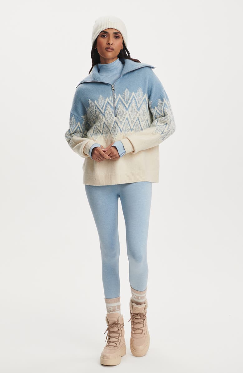 Varley Hedda Fair Isle Half Zip Sweater, Alternate, color, Ashley Blue