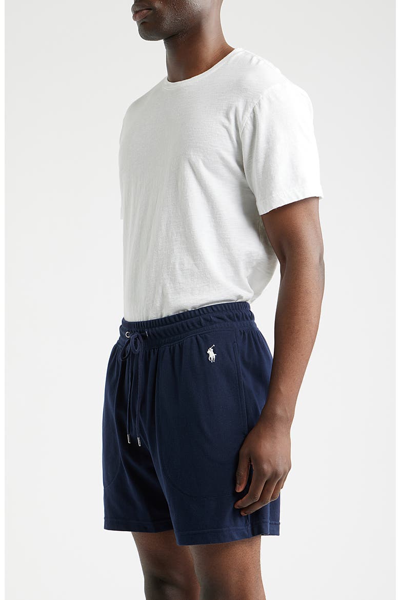 Featherweight 6-Inch Cotton Blend Piqué Pajama Shorts, Alternate, color, BLUE