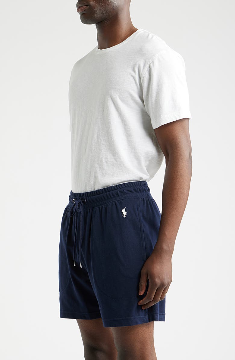 Polo Ralph Lauren Featherweight 6-Inch Cotton Blend Piqué Pajama Shorts, Alternate, color, Blue