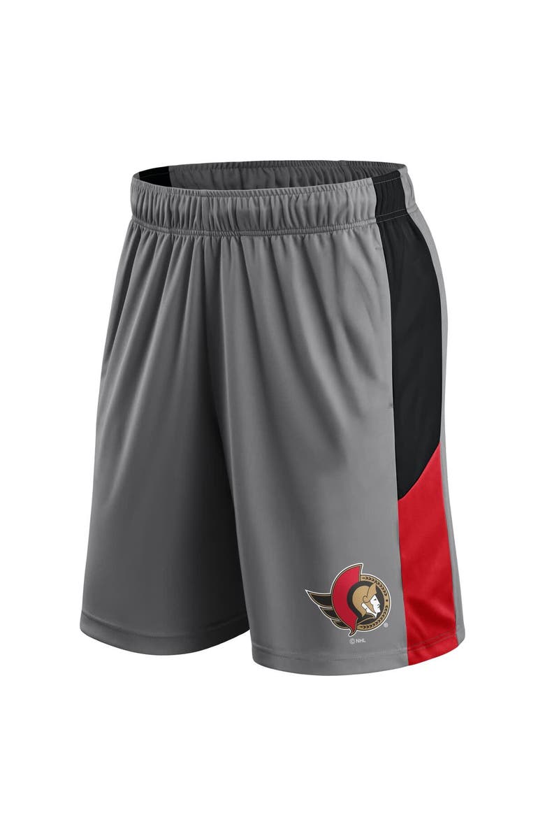 FANATICS Men's Fanatics Gray Ottawa Senators Primary Logo Shorts, Alternate, color, Gray