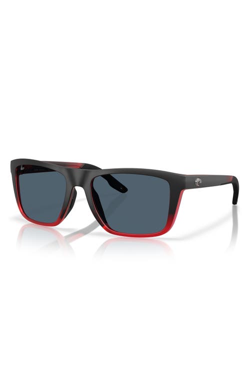 Costa Del Mar Mainsail 55mm Polarized Rectangular Sunglasses In Red Sky/gray 580p