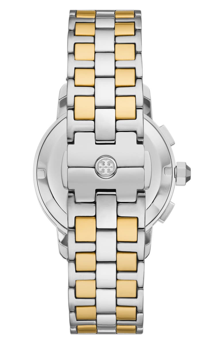 Tory Burch The Tory Two-Tone Chronograph Bracelet Watch, 37mm, Alternate, color, Two-Tone