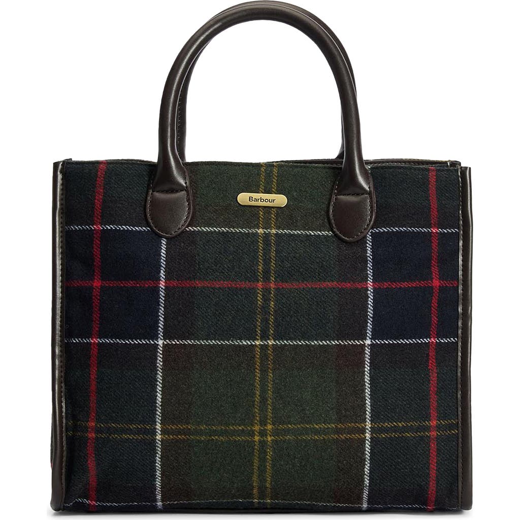 Barbour Barrhill Tartan Plaid Wool Blend Tote In Multi