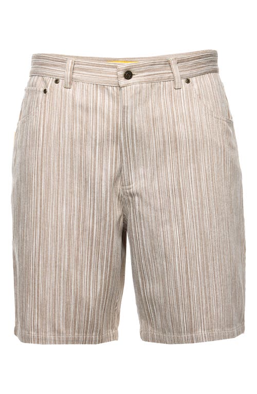 Shop Round Two Stripe Flat Front Cotton Shorts