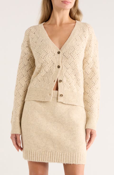 Pointelle Sweater Cardigan