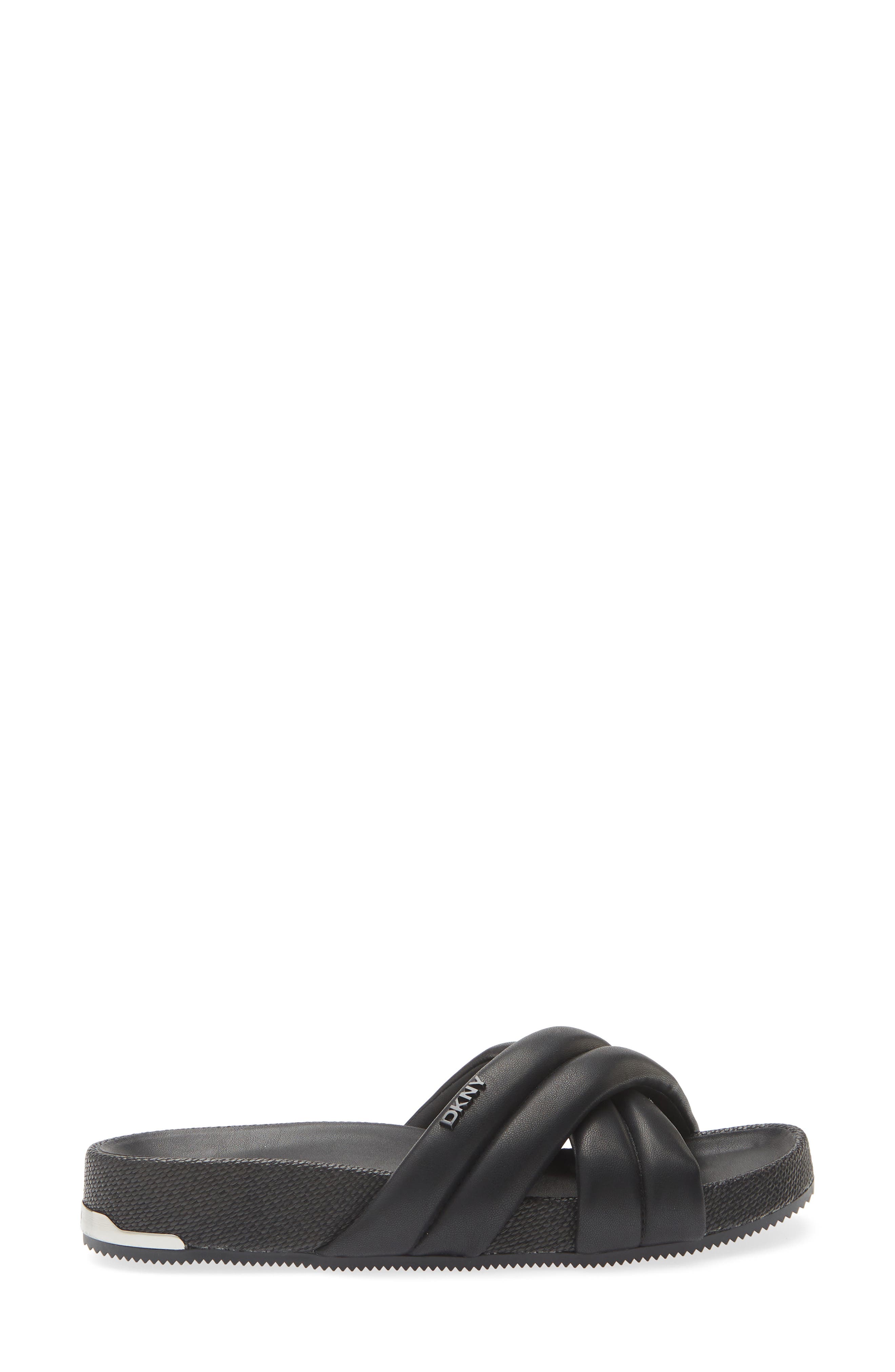 DKNY Indra Crisscross Platform Slide Sandal, Alternate, color, Black
