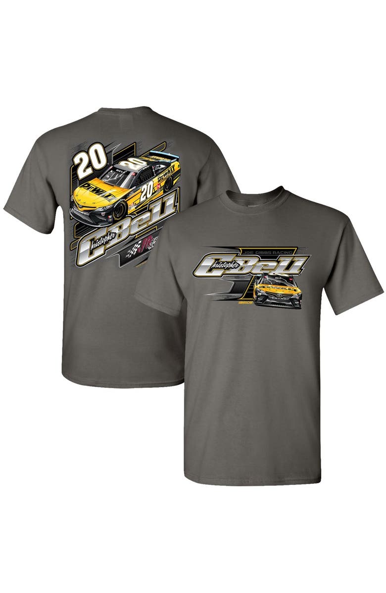 JOE GIBBS RACING TEAM COLLECTION Men's Joe Gibbs Racing Team Collection Charcoal Christopher Bell Car 2-Spot T-Shirt, Alternate, color,
