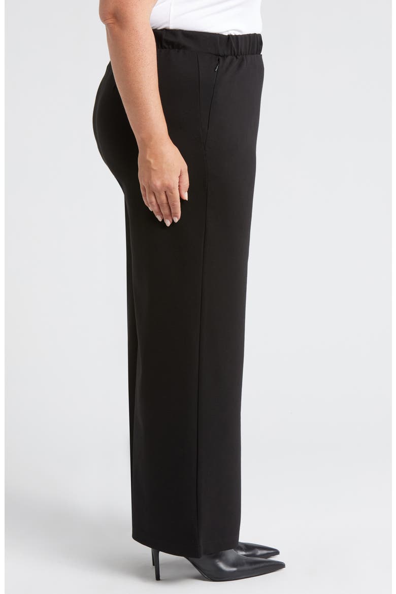 Stephanie Wide Leg Ponte Pants, Alternate, color, BLACK