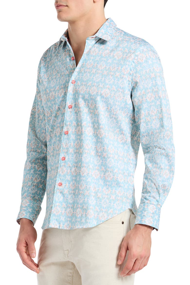 Mariage Floral Button-Up Shirt, Alternate, color, BLUE MULTI