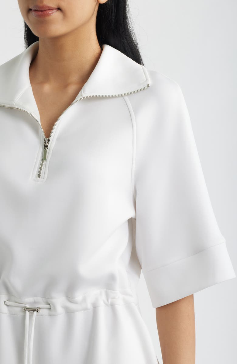 Bernardo Quarter Zip Scuba Knit Dress, Alternate, color, Bright White