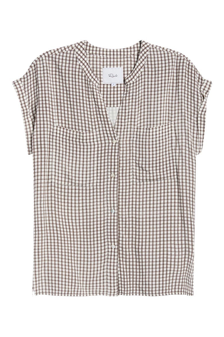Mel Patch Pocket Gingham Button-Up Shirt, Alternate, color, ESPRESSO GINGHAM