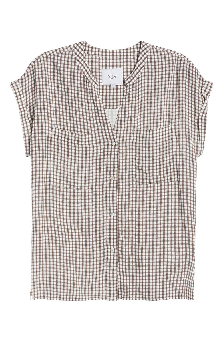 Rails Mel Patch Pocket Gingham Button-Up Shirt, Alternate, color, Espresso Gingham