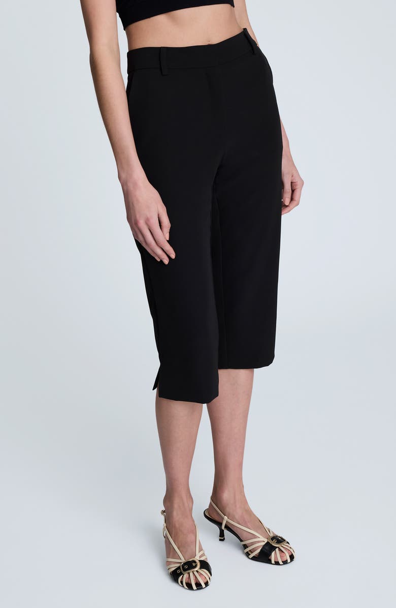 Kenneth Cole Twill Pedal Pusher Pants, Alternate, color, Black