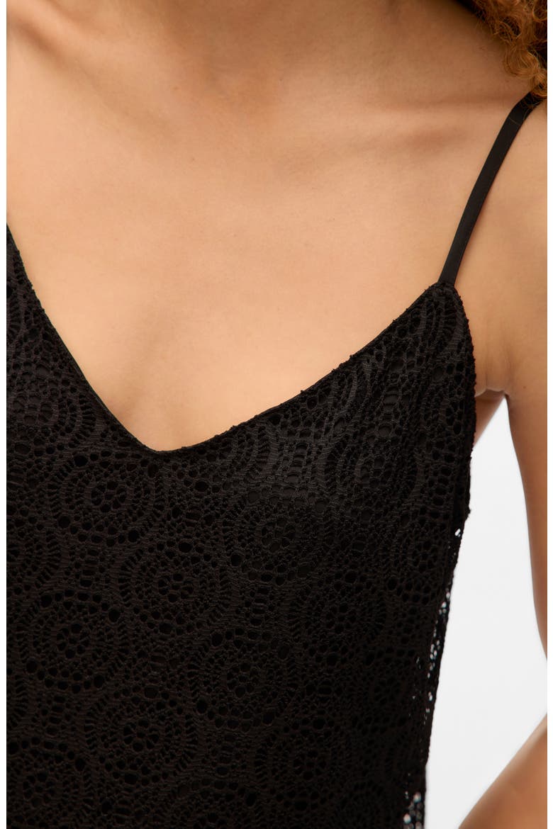 Maya V-Neck Singlet Top, Alternate, color, BLACK