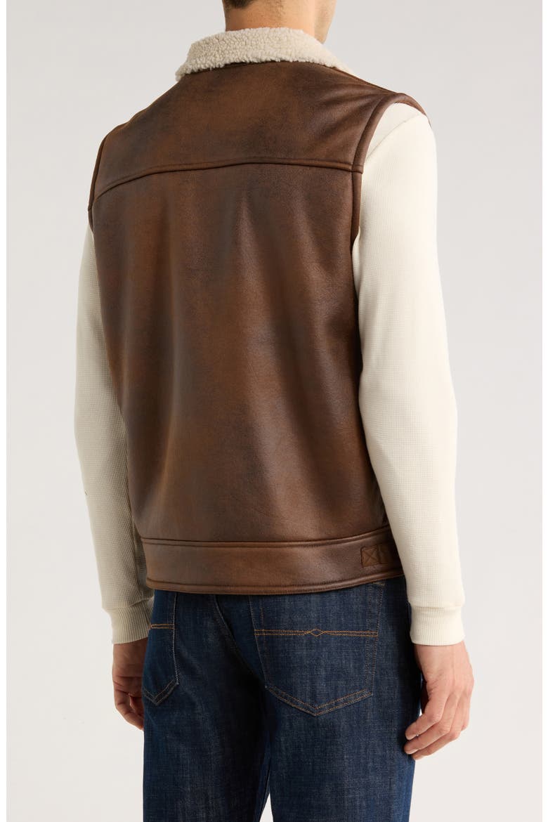 Faux Shearling Lined Vest, Alternate, color, RUSSET