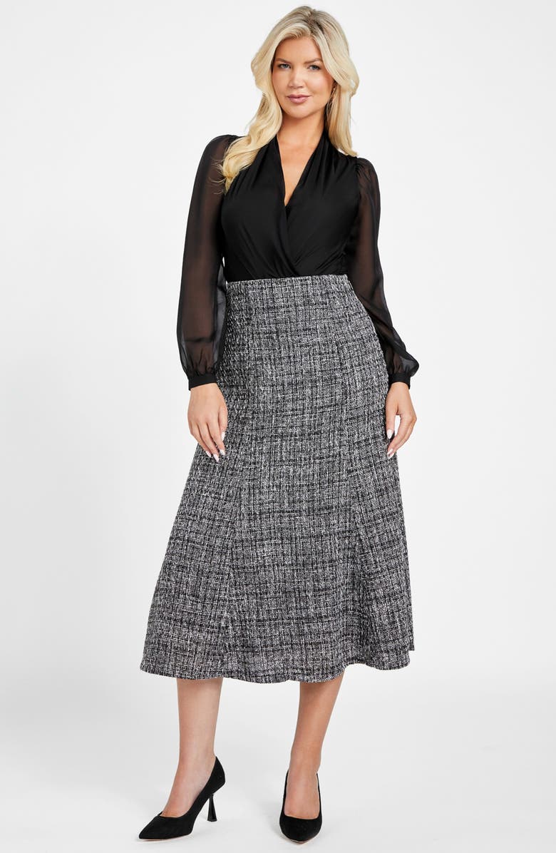 Marciano Daria Silk Bodysuit, Alternate, color, Black-Black