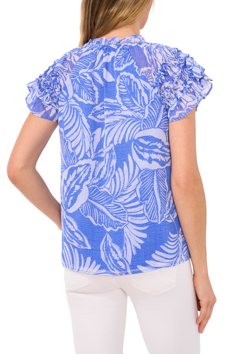 CeCe Print Ruffle Flutter Sleeve Top, Alternate, color, 