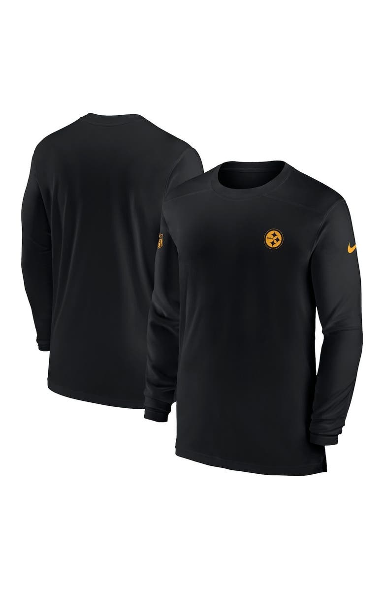 Nike Men's Nike Black Pittsburgh Steelers Sideline Coach Performance Long Sleeve T-Shirt, Main, color, 