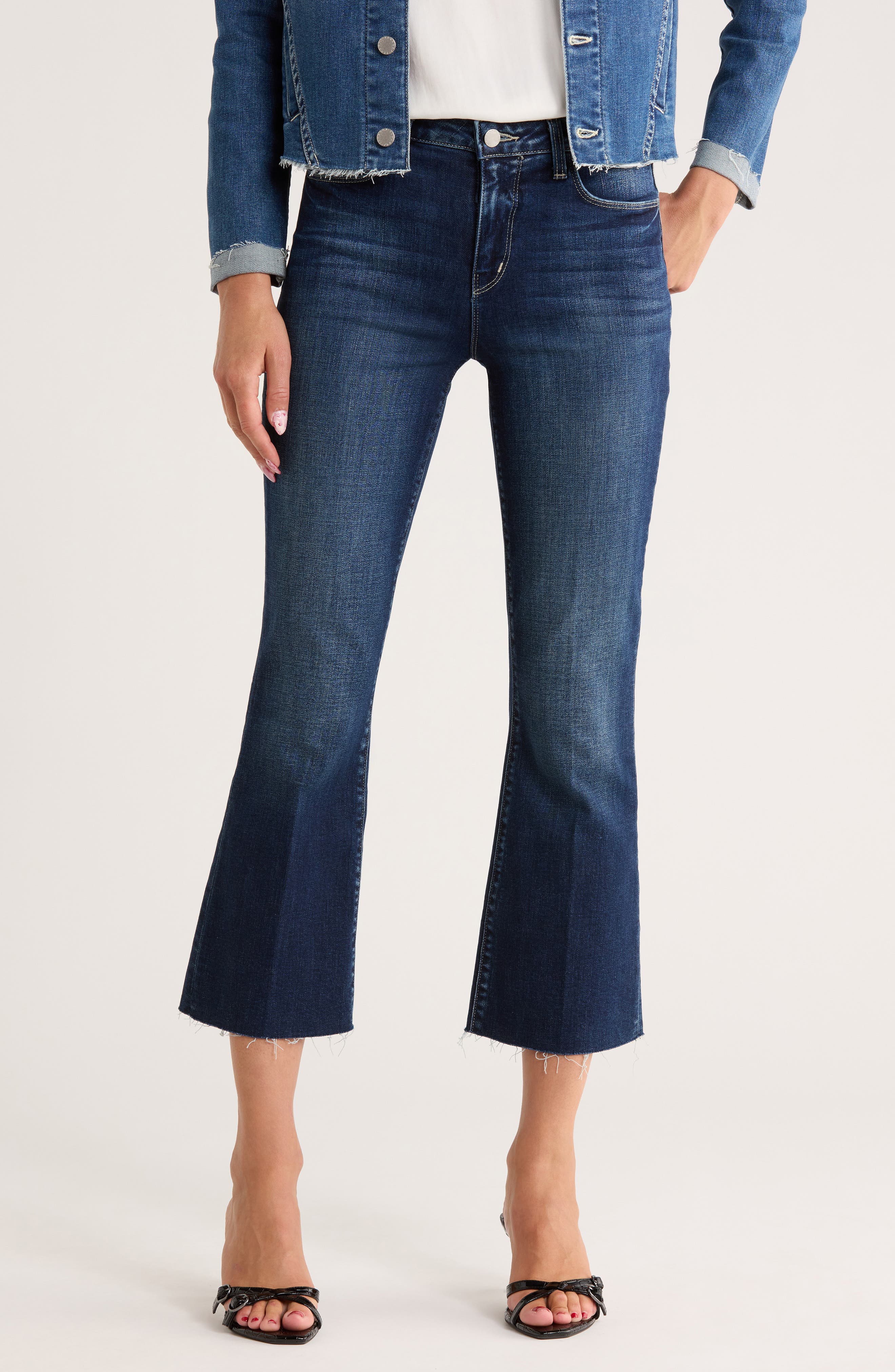 L'AGENCE Kendra Raw Hem Crop Flare Jeans