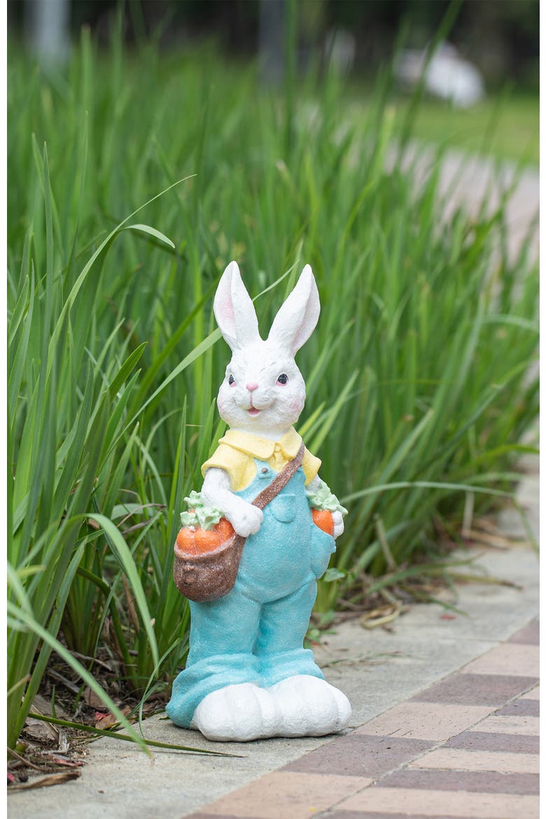 17"H Easter Resin Bunny Girl or Boy Table Decor, Alternate, color, Blue