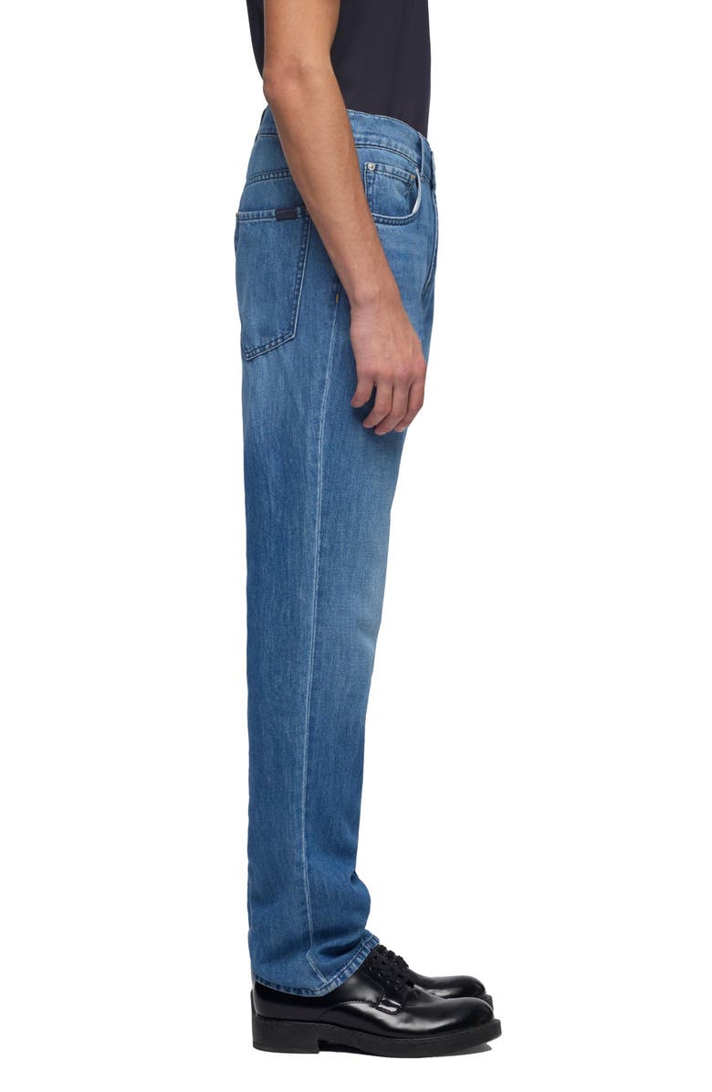 7 For All Mankind The Straight Cotton & Linen Jeans, Alternate, color, Cloudbreak