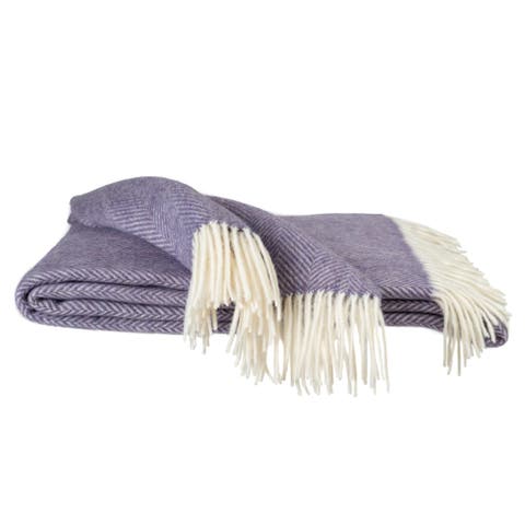 Southampton Home Merino Wool Herringbone Throw