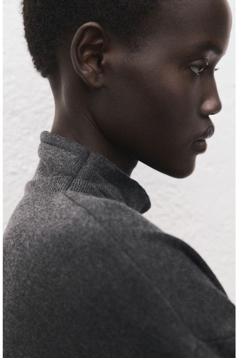 Draped Turtleneck Sweater, Alternate, color, CHARCOAL