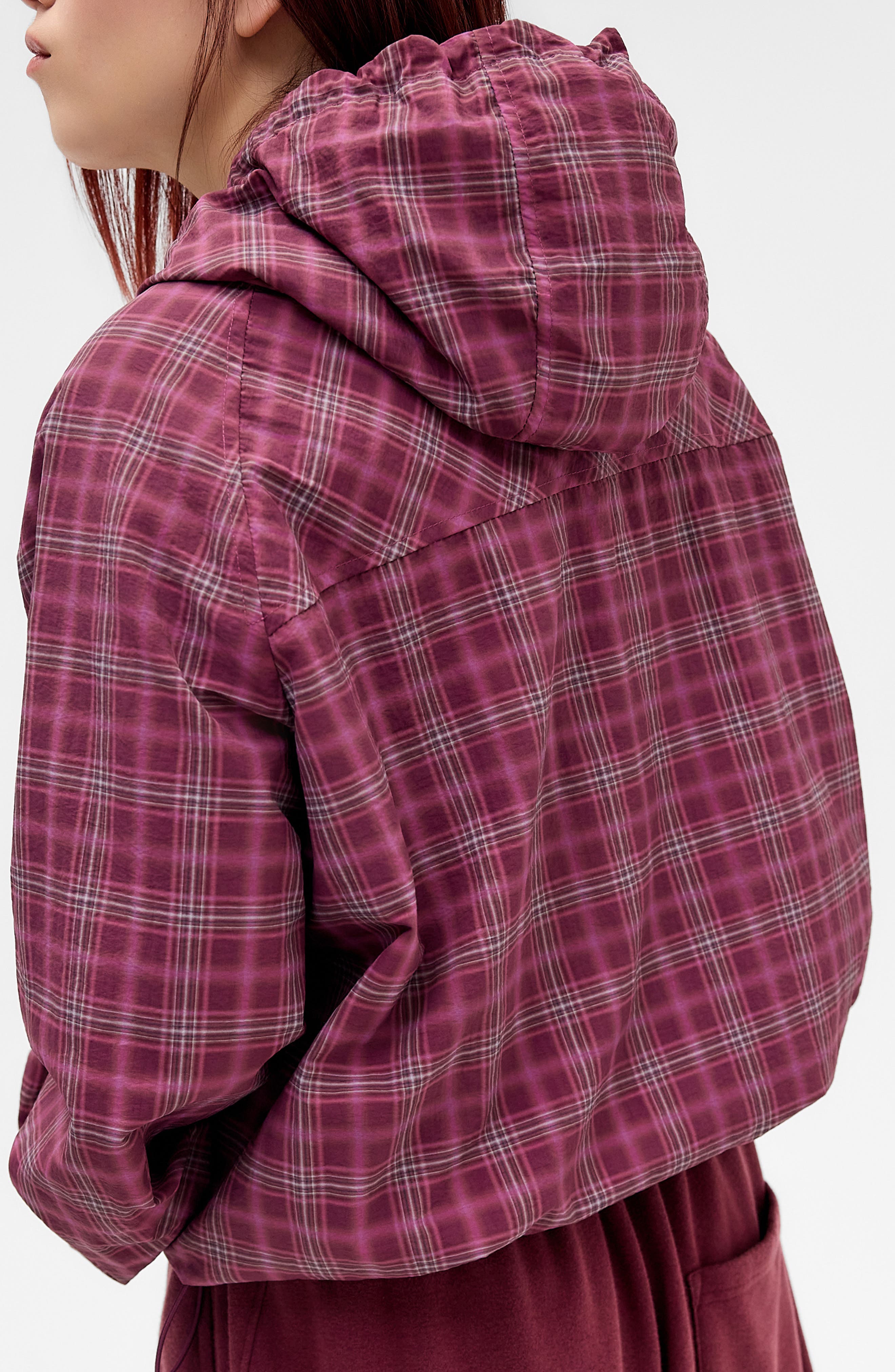 Iets Frans Check Hooded Shell Track Jacket (Women) | Nordstrom