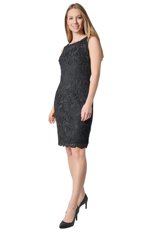 Kasper Empire Seam Lace Sheath Dress In Black
