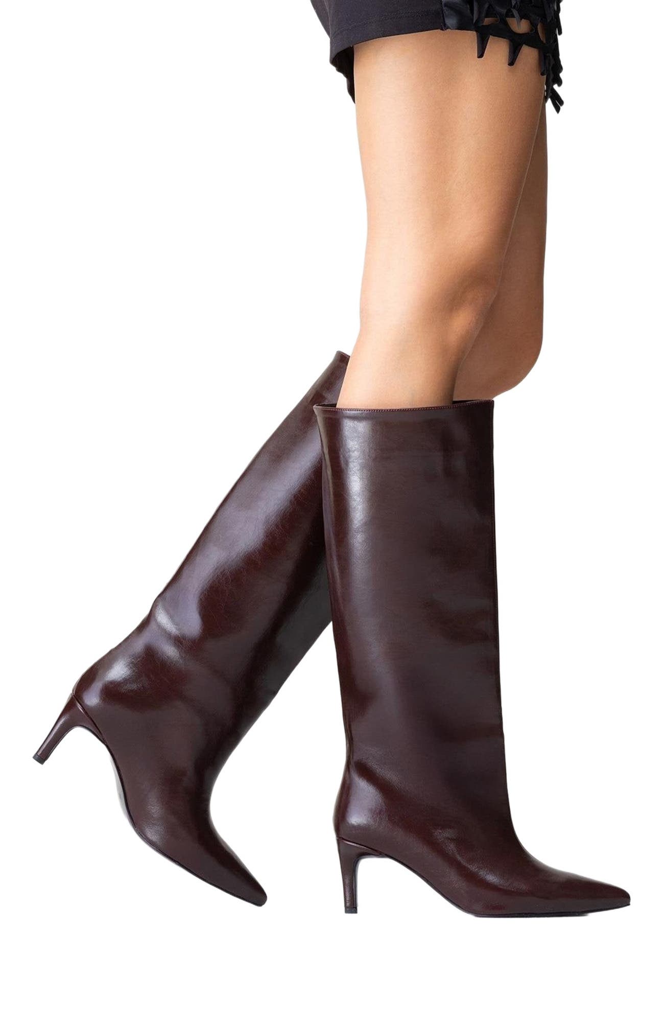 Cassandra High Heel Boot, Alternate, color, Burgundy Faux Leather