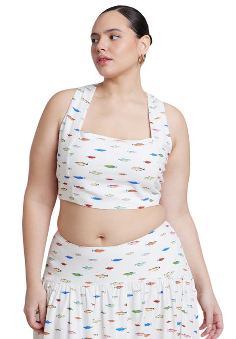 Printed Linen Crop Top (plus)