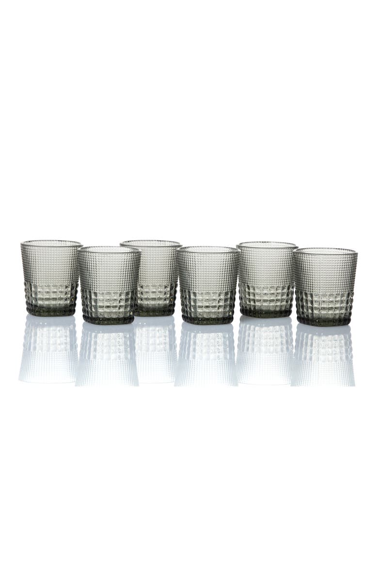 Malcom Set of 6 Double Old Fashioned Glasses, Main, color, GRAY