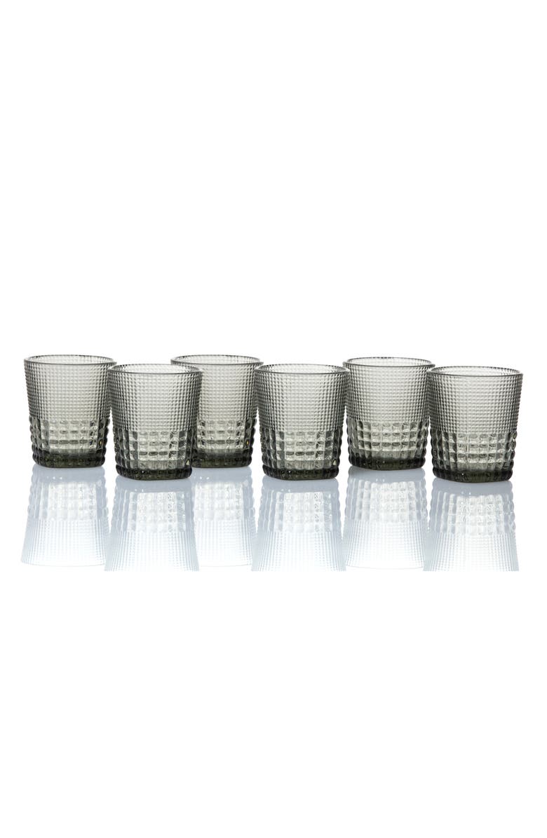 Fortessa Malcom Set of 6 Double Old Fashioned Glasses, Main, color, Gray