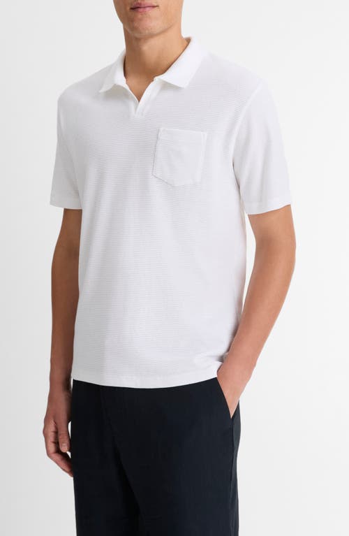 Vince Johnny Regular Fit Mesh Polo Shirt In Optic White