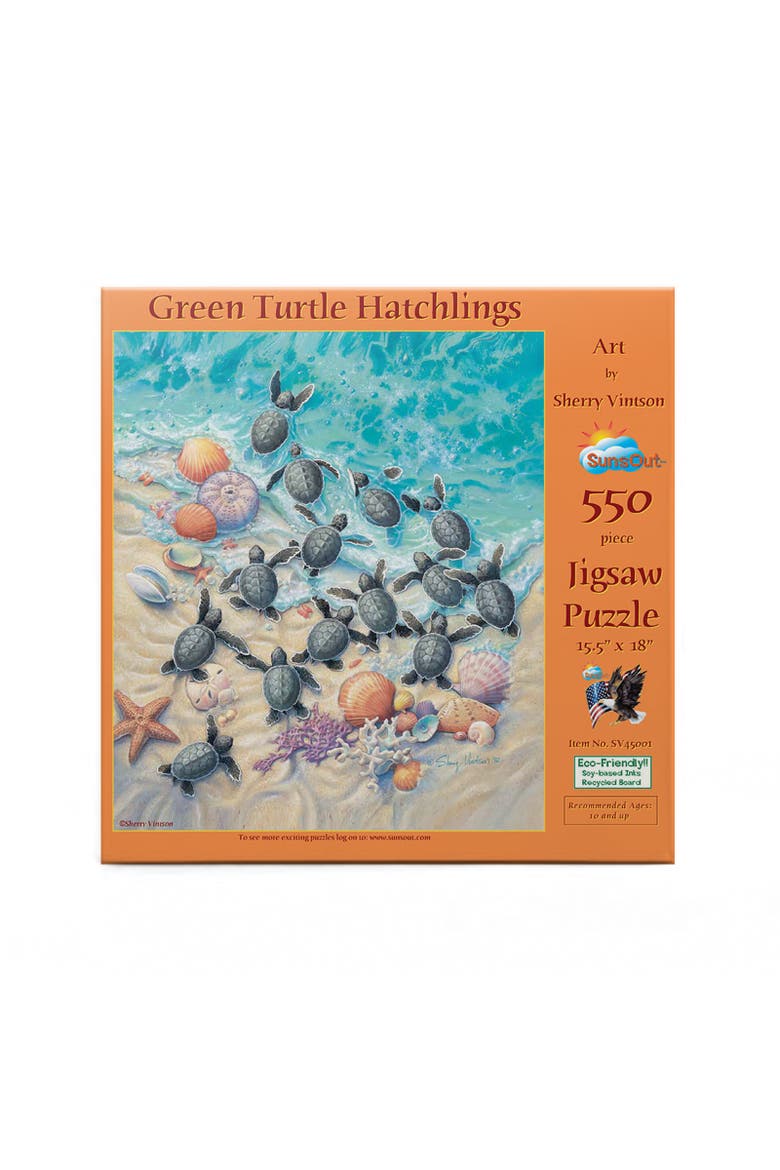 Green Turtle Hatchlings 550 piece Jigsaw Puzzle for Adults, Alternate, color, Multicolor