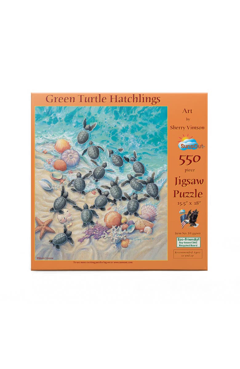 Sunsout Green Turtle Hatchlings 550 piece Jigsaw Puzzle for Adults, Alternate, color, Multicolor