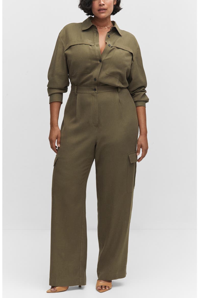 Long Sleeve Utility Jumpsuit, Alternate, color, KHAKI GREEN