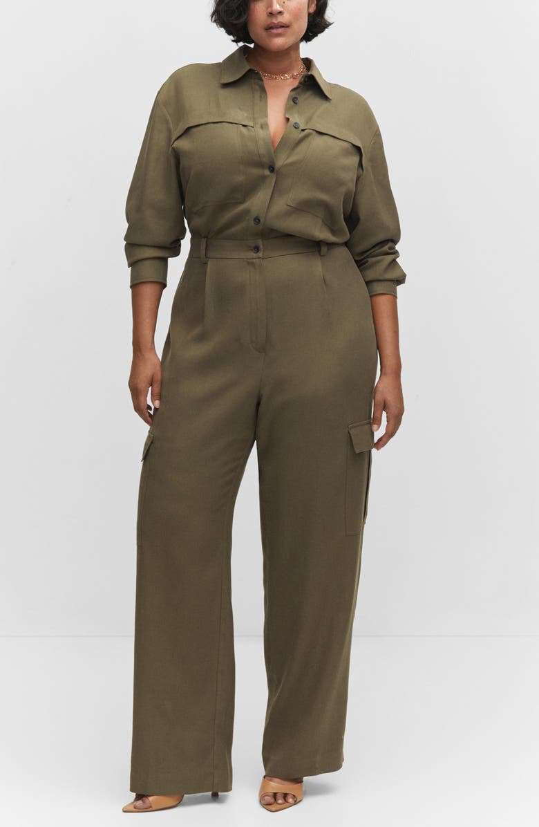 MANGO Long Sleeve Utility Jumpsuit, Alternate, color, 