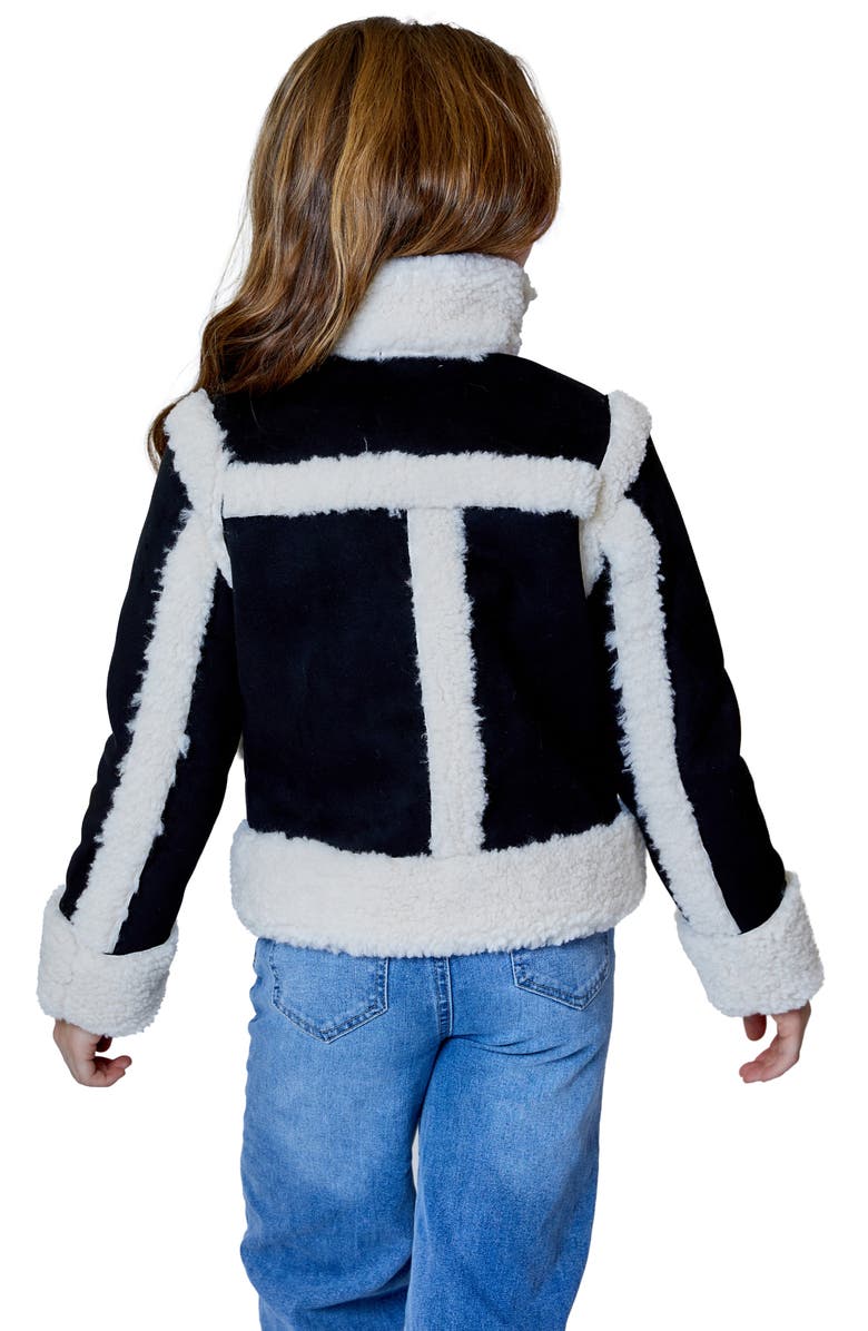 Design History Kids' Faux Shearling Jacket, Alternate, color, Black Combo