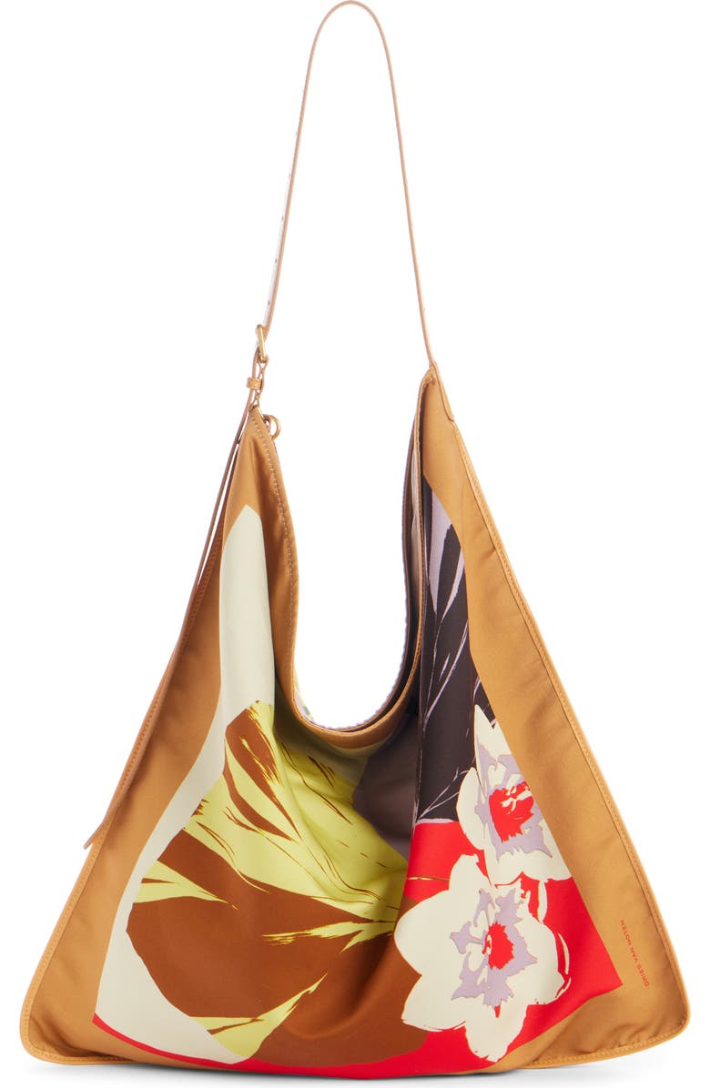 Dries Van Noten Floral Print Canvas Tote, Main, color,