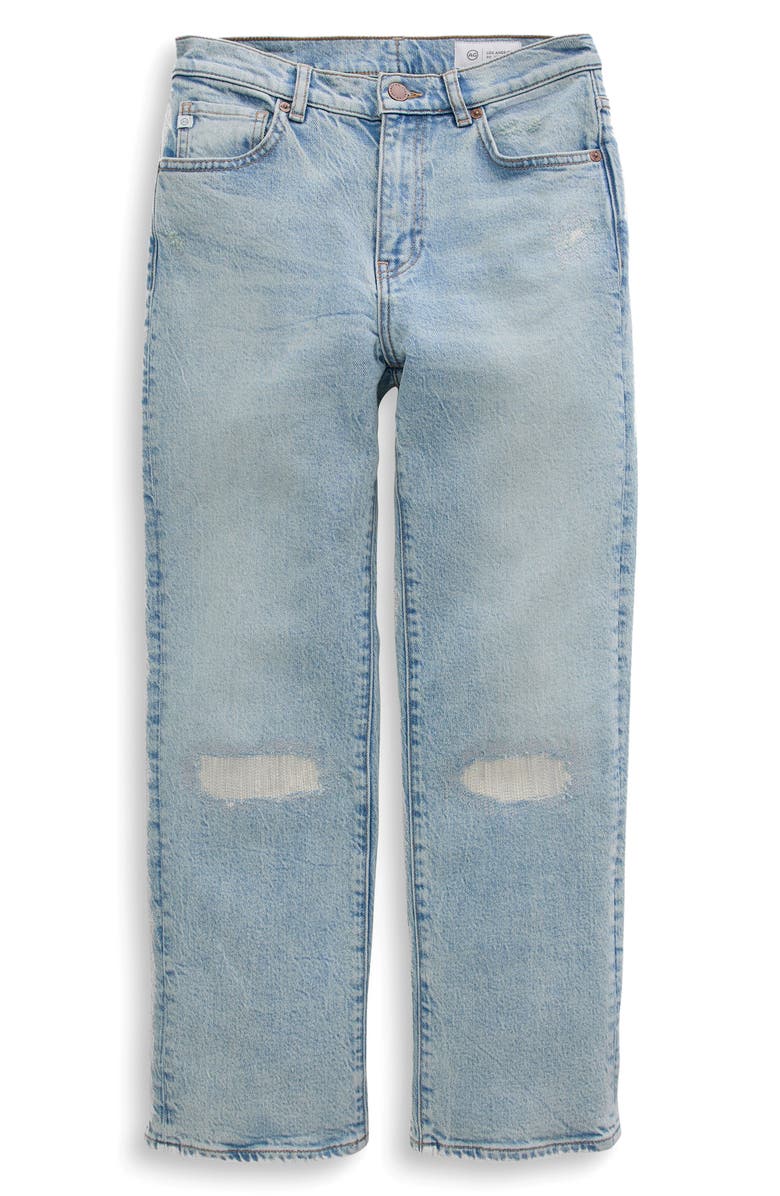 AG Brinley Rip & Repair Mid Rise Straight Leg Jeans, Alternate, color, Riverbend