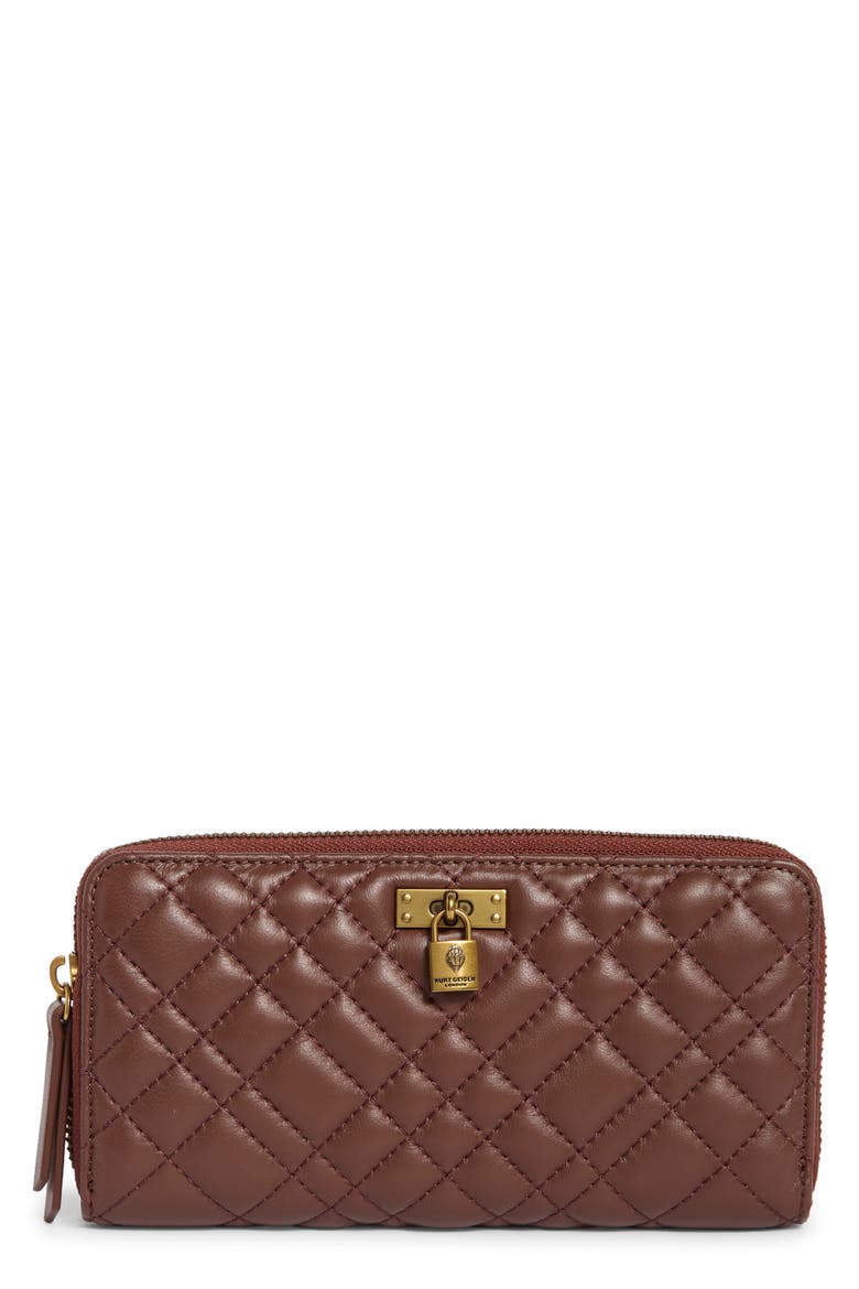 Brixton Quilted Leather Zip Around Continental Wallet, Main, color, MEDIUM RED